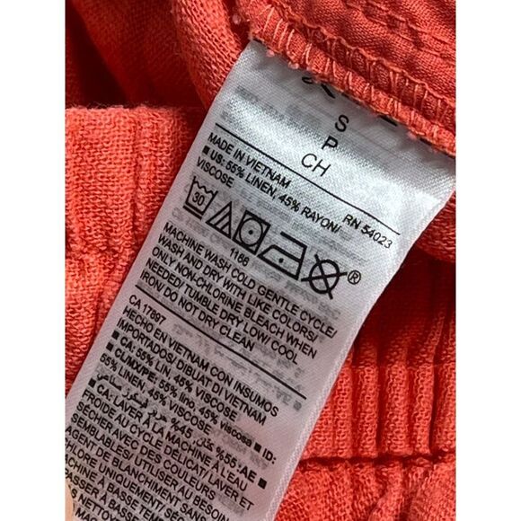 Old navy pullon linen blend crop trousers womens sz small drawstring orange nwt - Picture 12 of 12